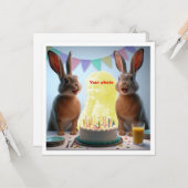 Plaats mijn gezicht in de foto, haasjes & kind kaa kaart (Voorkant / Achterkant in situ)