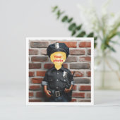 Plaats mijn gezicht in de foto, zwarte politieagen kaart (Staand voorkant)