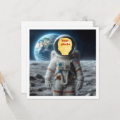 Plaats mijn gezicht in het afbeelding, astronaut,  kaart (Voorkant / Achterkant in situ)