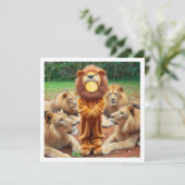 Plaats mijn gezicht in het afbeelding, de leeuwen  kaart (Staand voorkant)