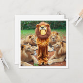 Plaats mijn gezicht in het afbeelding, de leeuwen  kaart (Voorkant / Achterkant in situ)