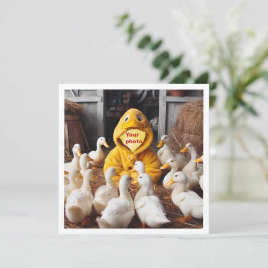 Plaats mijn gezicht in het afbeelding, eenden en k kaart (Staand voorkant)