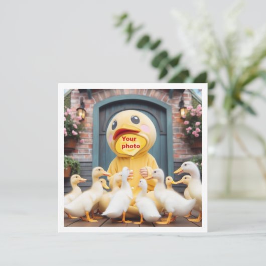 Plaats mijn gezicht in het afbeelding, eenden en k kaart (Staand voorkant)