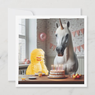 Plaats mijn gezicht in het afbeelding, eenhoorn en kaart