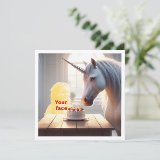 Plaats mijn gezicht in het afbeelding, eenhoorn en kaart (Staand voorkant)