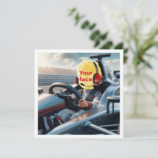 Plaats mijn gezicht in het afbeelding, Formule 1 r Kaart (Staand voorkant)