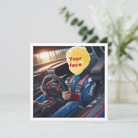 Plaats mijn gezicht in het afbeelding, Formule 1 r Kaart (Staand voorkant)