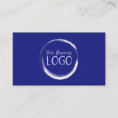 Plaats mijn witte logo op blauw visitekaartje (Voorkant)