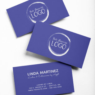 Plaats mijn witte logo op blauw visitekaartje