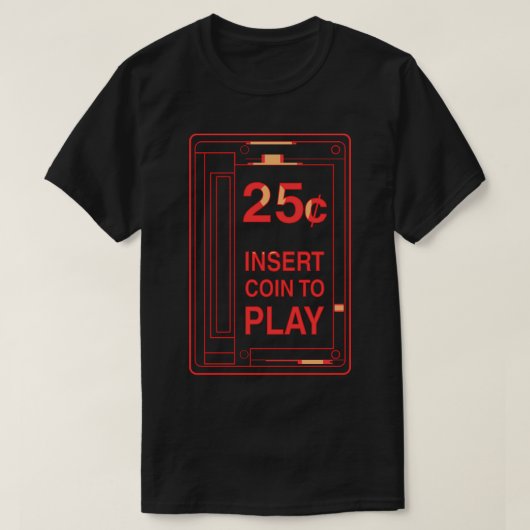 Plaats munten Arcade Machine T-shirt (Design voorkant)