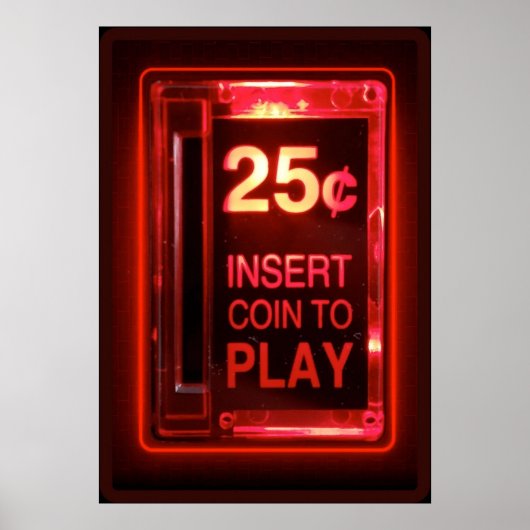 Plaats muntretro arcade poster (Voorkant)