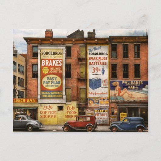 Plaats - New York NY - Elite lunchbar 1938 Briefkaart (Voorkant)