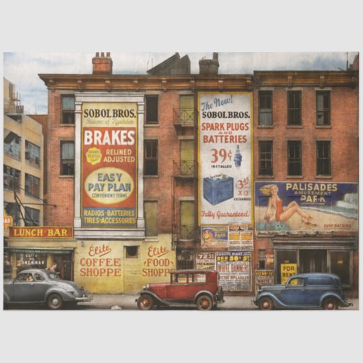 Plaats - New York NY - Elite lunchbar 1938 Tissuepapier (Voorkant)