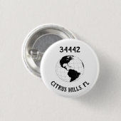 Plaats: Postcode Wereldbol Wereldkaart Ronde Button 3,2 Cm (Voorkant /achterkant)