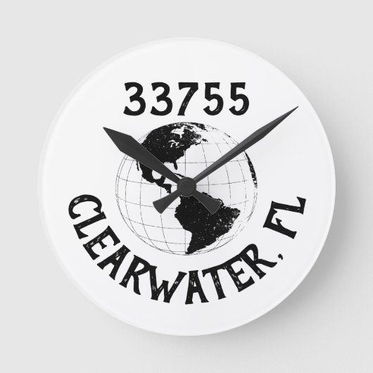 Plaats: Postcode Wereldbol Wereldkaart Ronde Klok (Voorkant)