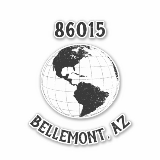 Plaats: Postcode Wereldbol Wereldkaart Sticker (Voorkant)