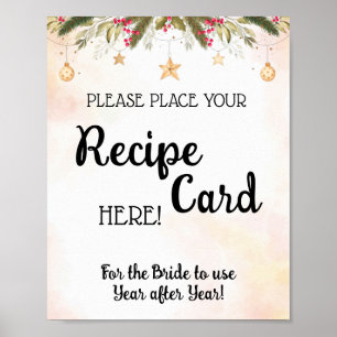 Plaats receptkaart Kerst bruidsdouche Poster