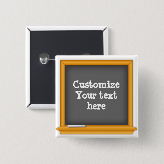 Plaats uw bericht vierkante button 5,1 cm (Voorkant /achterkant)