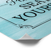 Plaats uw eigen blauwe Waterverf kofferkamer Poster (Hoek)