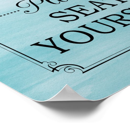 Plaats uw eigen blauwe Waterverf kofferkamer Poster (Hoek)