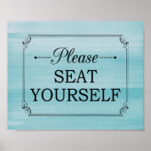 Plaats uw eigen blauwe Waterverf kofferkamer Poster (Voorkant)