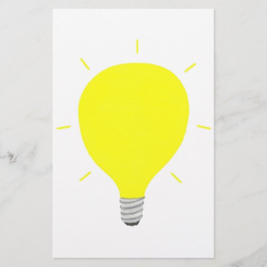 Plaats uw heldere idee Yellow Light Bulb Stationer Briefpapier (Voorkant)
