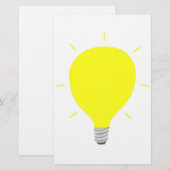 Plaats uw heldere idee Yellow Light Bulb Stationer Briefpapier (Voorkant / Achterkant)