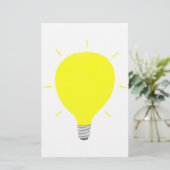 Plaats uw heldere idee Yellow Light Bulb Stationer Briefpapier (Staand voorkant)