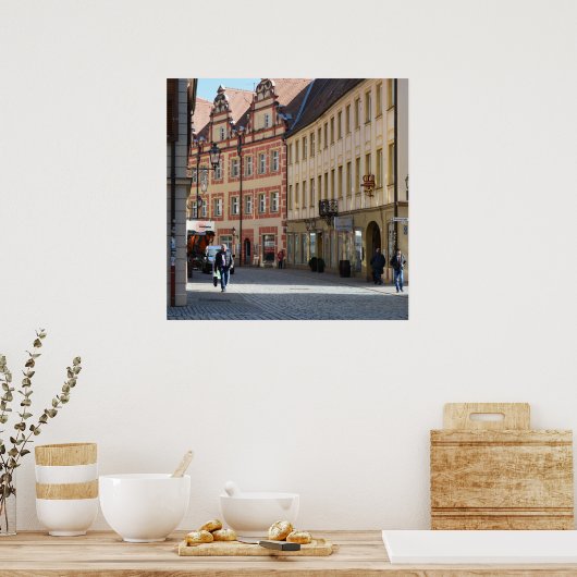 Plaats van Ansbach Duitsland Poster (Keuken)