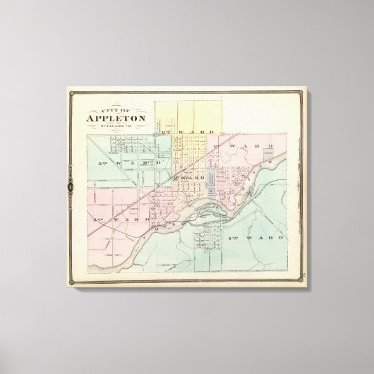 Plaats van Appleton, provincie Outagamie Co Canvas Afdruk (Voorkant)