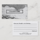 plaats van commentaar visitekaartje (Voorkant / Achterkant)