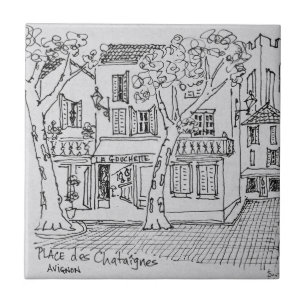 Plaats van de Chataignes Avignon, Frankrijk Tegeltje