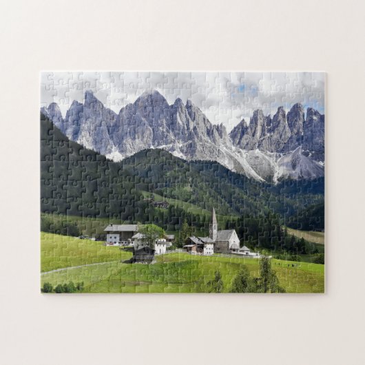 Plaats van de Italiaanse Dolomites - Jigzaag Puzzl Legpuzzel (Horizontaal)