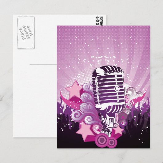 Plaats van de microfoon briefkaart (Voorkant / Achterkant)