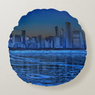 Plaats van de schouders en het meer Michigan Rond Kussen