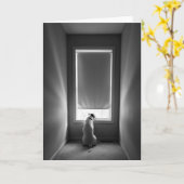 Plaats van de sleutel (hond voor venster) Blank We Kaart (Gele Bloem)