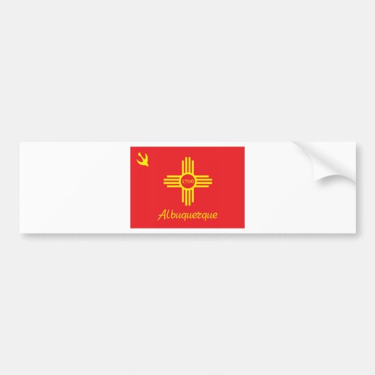 Plaats van de vlag van Albuquerque Bumpersticker (Voorkant)