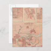 Plaats van Elkhart, Elkhart Co. met Goshen Briefkaart (Voorkant / Achterkant)