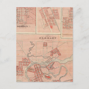 Plaats van Elkhart, Elkhart Co. met Goshen Briefkaart