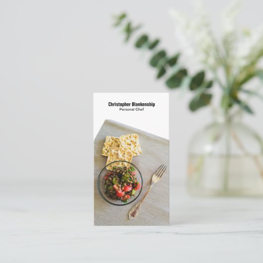 Plaats van maaltijden Persoonlijke Chef Aangepaste Visitekaartje (Staand voorkant)