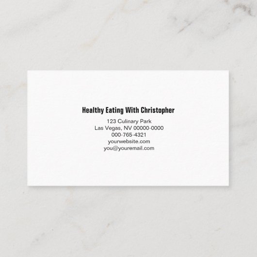 Plaats van maaltijden Persoonlijke Chef Aangepaste Visitekaartje (Achterkant)