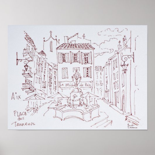 Plaats van tanneurs | Aix en Provence, Frankrijk Poster (Voorkant)