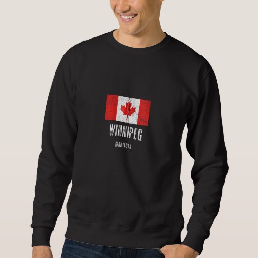 Plaats van Winnipeg Canada: Canadese vlag Merch Zi Trui (Voorkant)