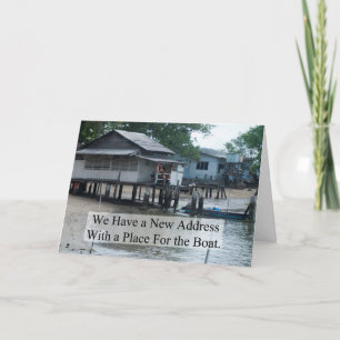 Plaats voor de boat Funny Change of Address Aankondiging