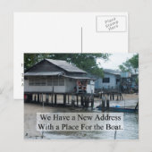 Plaats voor de boat Funny Change of Address Aankondigingskaart (Voorkant / Achterkant)