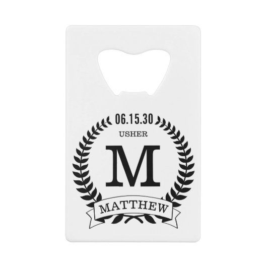 Plaatsaanwijzer Initiaal Creditkaart Flessenopener (Voorkant)