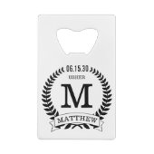 Plaatsaanwijzer Initiaal Creditkaart Flessenopener (Achterkant)