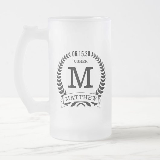 Plaatsaanwijzer initials matglas bierpul (Links)