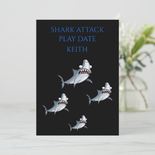 PLAATSDATUM "SHARK ATTACK" KAART (Staand voorkant)