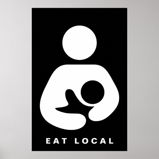 Plaatselijk eten / borstvoeding / cursief poster (Voorkant)